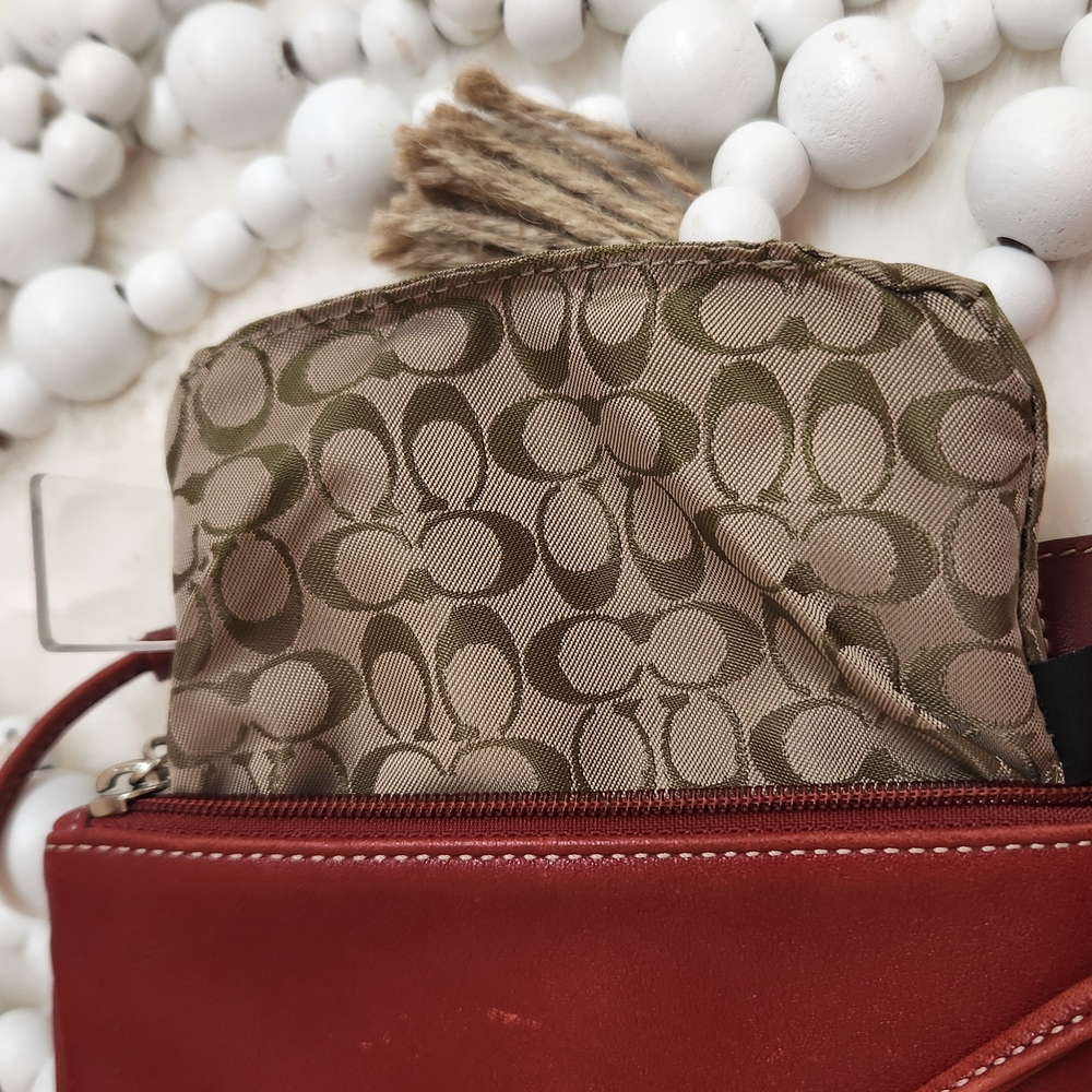 Coach Red Leather Wristlet - Picture 6 of 15